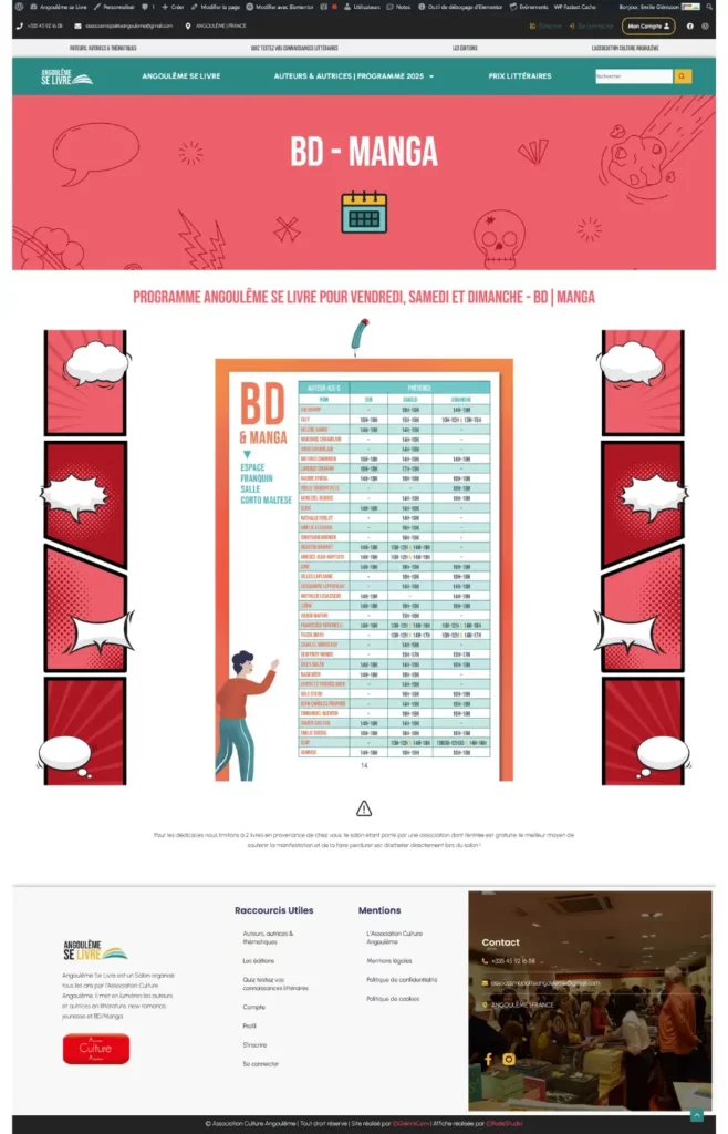 Angoulême Se Livre 2025 Refonte Gleniscom BD Manga