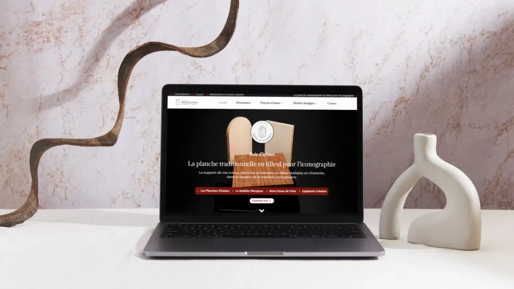 Bois d'Icônes - Refonte site WordPress par Emilie Glénisson de Gléni'sCom