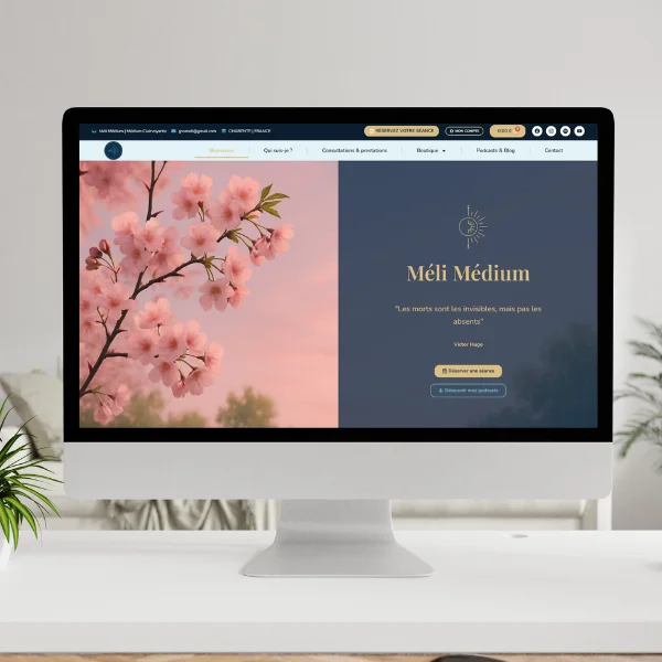 Création d’un site WordPress complet avec réservation en ligne et marketplace pour Méli Médium